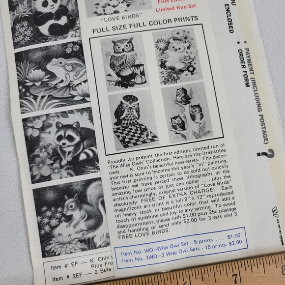 Vtg 1973 The Wise Owls Color Prints By K Chin - First Edition - Picture 2 of 16